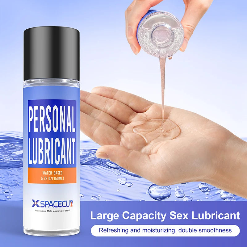 Water-based lubricant drop showing smooth glide and easy rinse formula