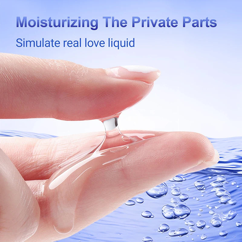 Applying personal lubricant to skin – clear, water-based and gentle formula