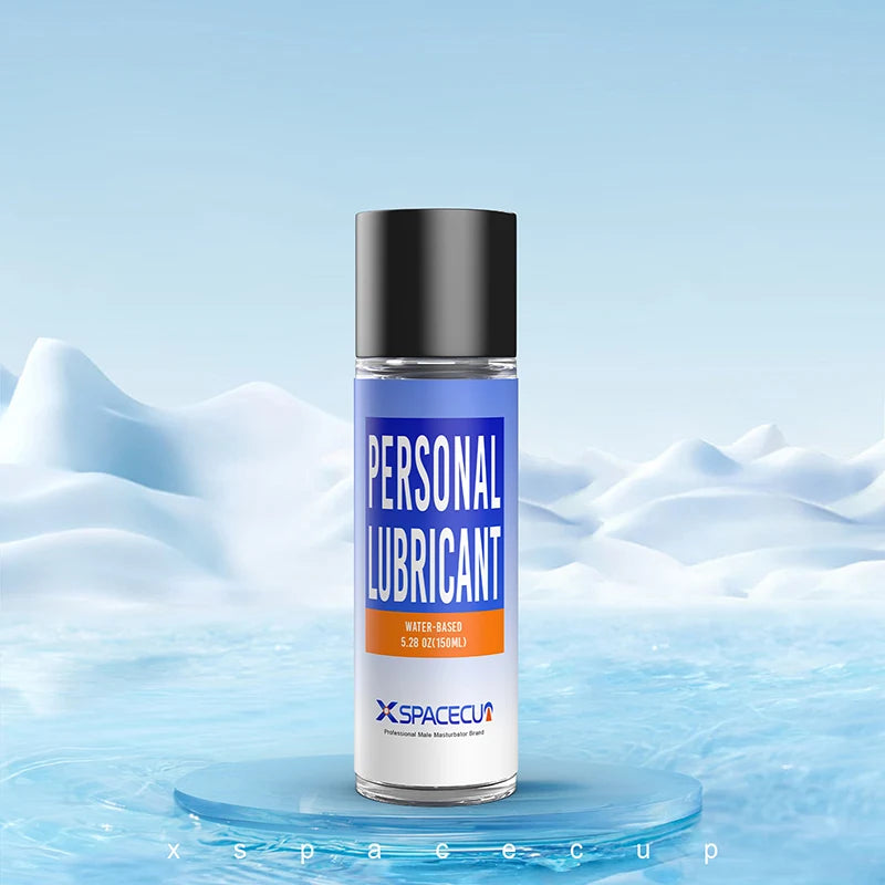 Toy-safe water-based lube floating on fresh blue water – silicone-free formula