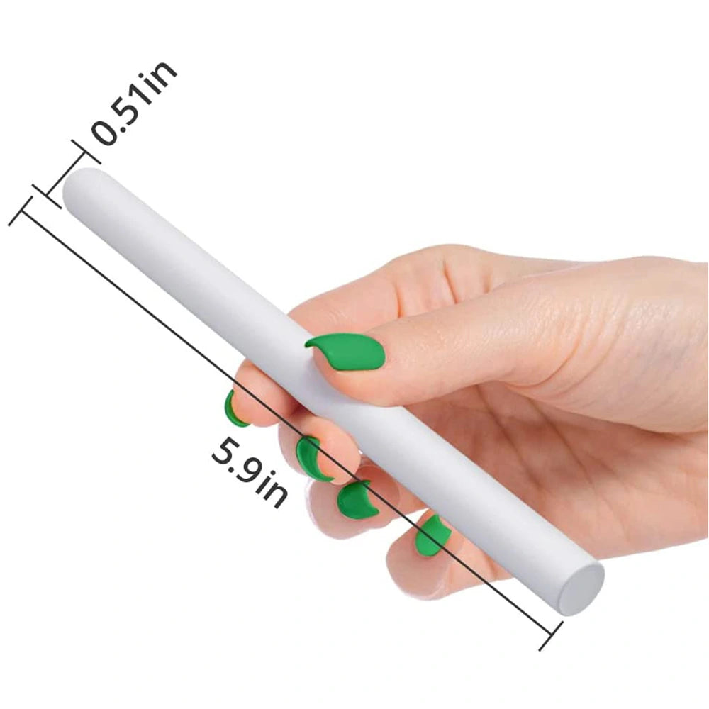 White drying rod for pocket pussies – 5.9 inches long with 0.51-inch diameter, held in hand