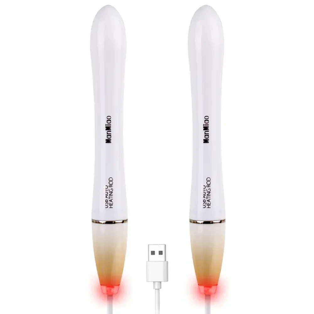USB-powered heating rods for masturbator sleeves – warming tips with red glow effect