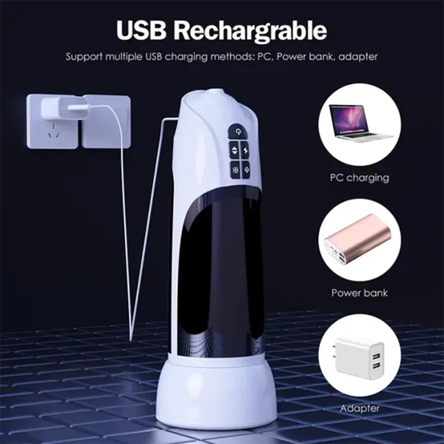 PT4 - 6-in-1 Hands-Free Male Stroker with Suction, Heating & Moaning – Wall Mount Base Included