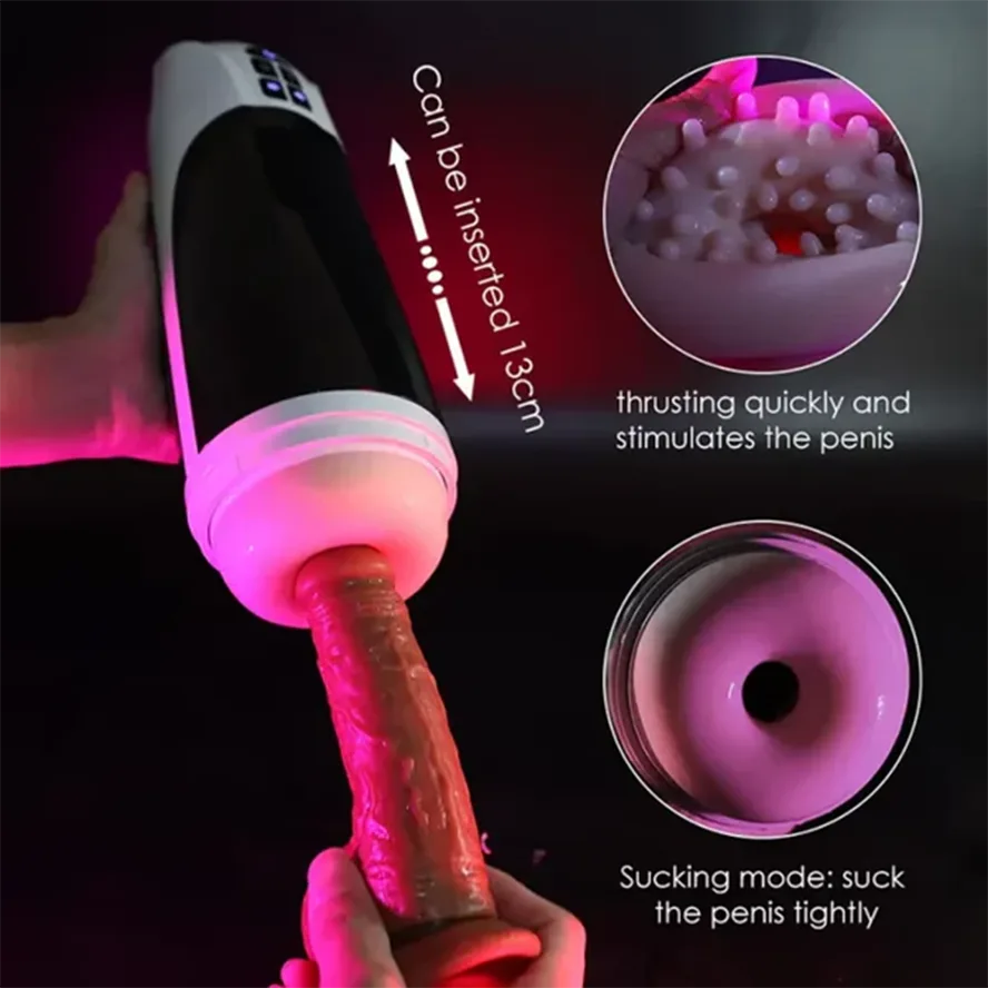 PT4 - 6-in-1 Hands-Free Male Stroker with Suction, Heating & Moaning – Wall Mount Base Included