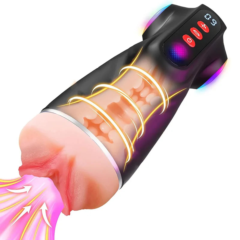 XS10 - 9 Sucking & Vibrating AI Sync Electric Pussy Toy with 3 Realistic Sleeves