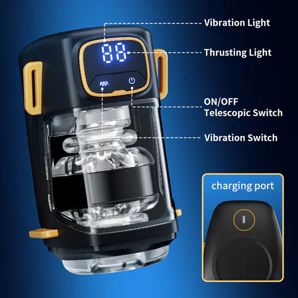 PT2 - 9 Thrusting & Vibrating Hands Free Wearable Male Stroker