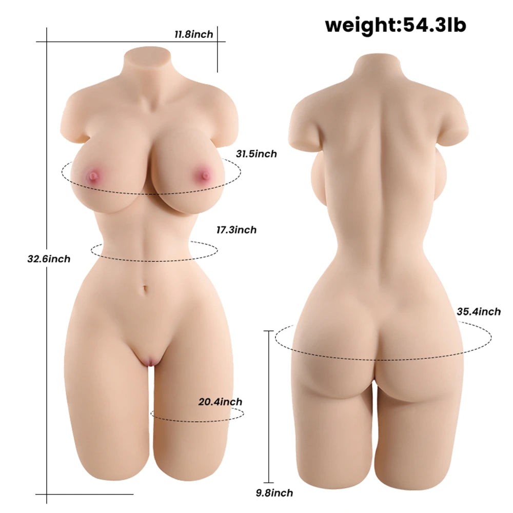 Alina - 54.3 lbs Full Size Ultra Soft Gel Breast Sex Doll Torso
