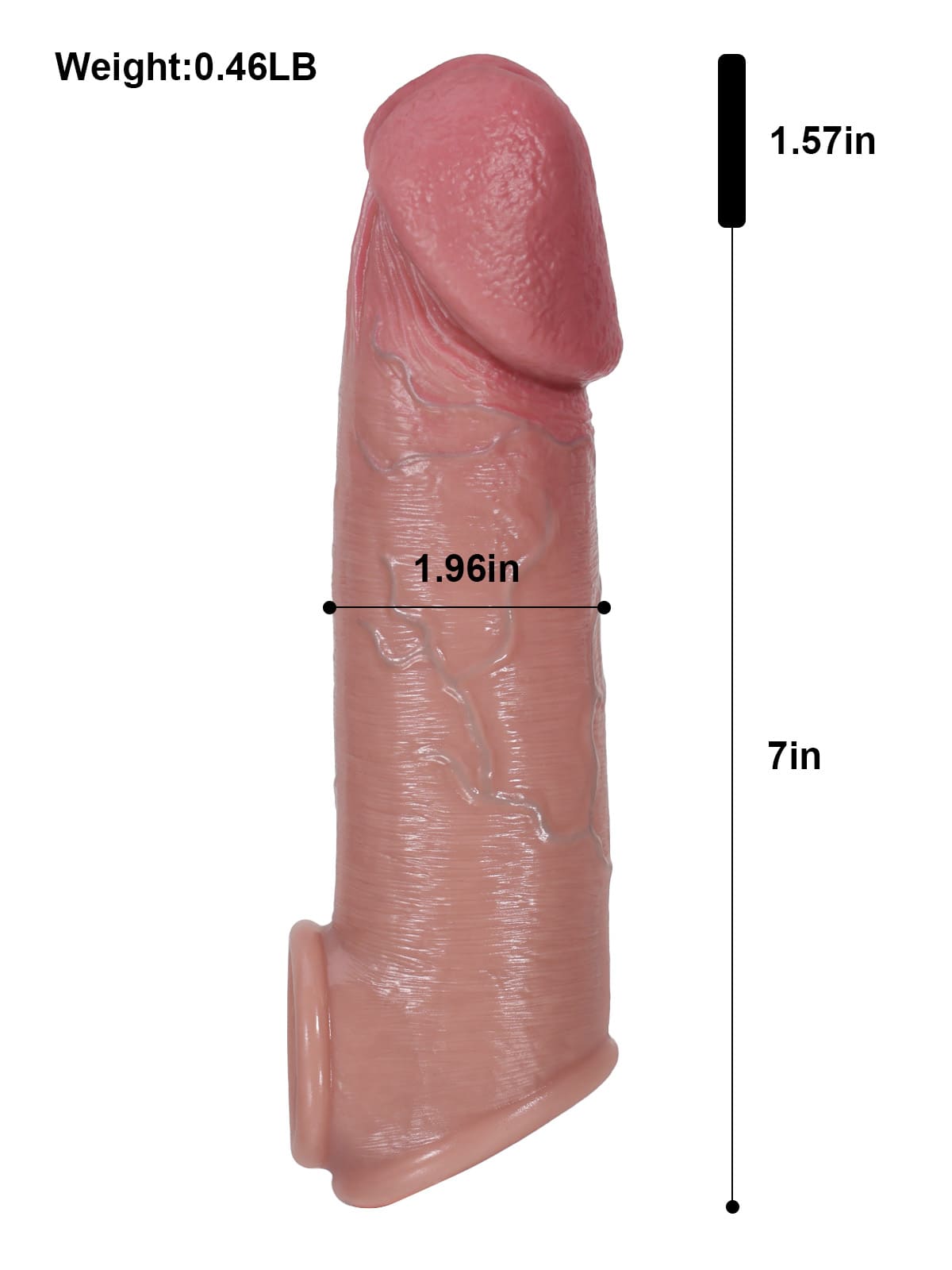 PCS28 – 8.5"x 2" Big Glans Realistic Huge Penis Extension Sleeve