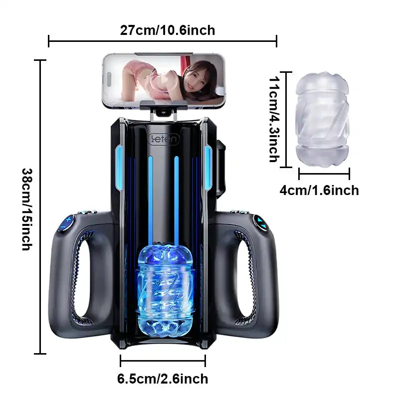 PT5 - Auto Quickshot Stroker Male Masturbator with 2 Sleeves 10 Modes & 10 Speeds