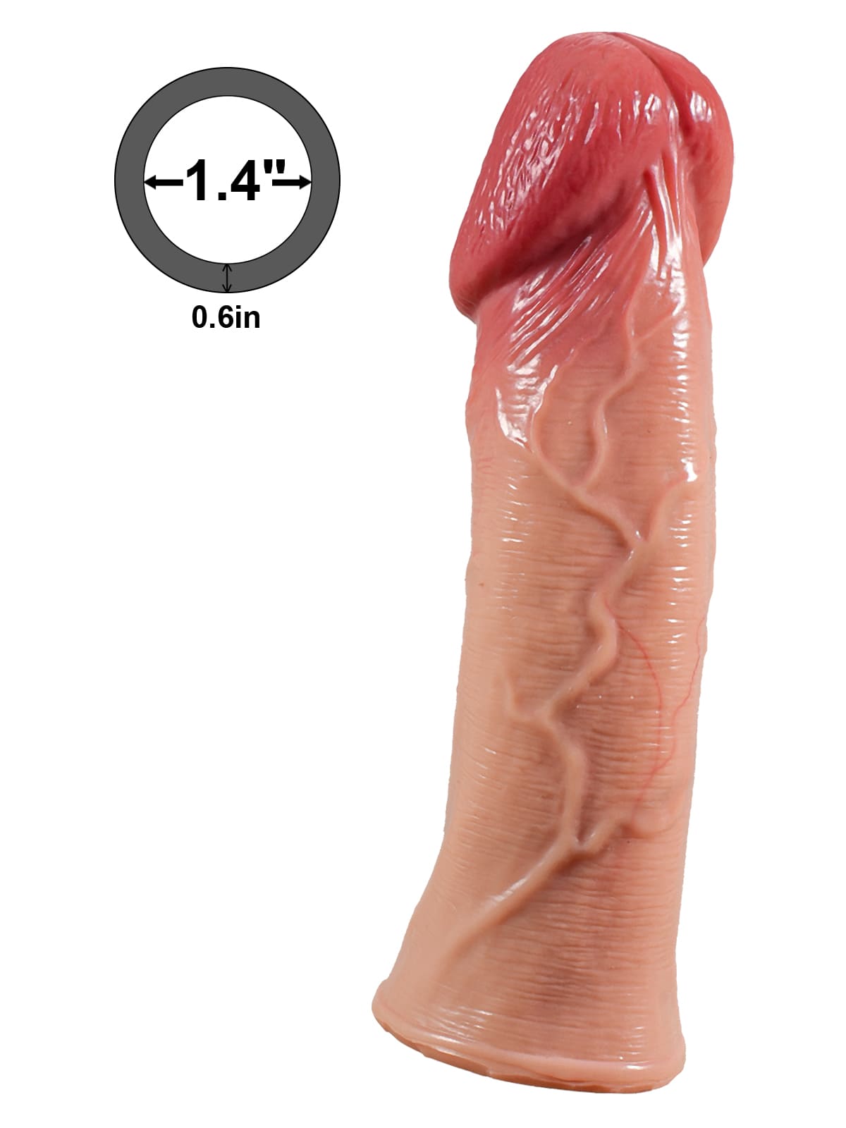 PCS07 – 6.7"x 2" Lifelike Soft Silicone Penis Sleeve with Added Length & Thickness