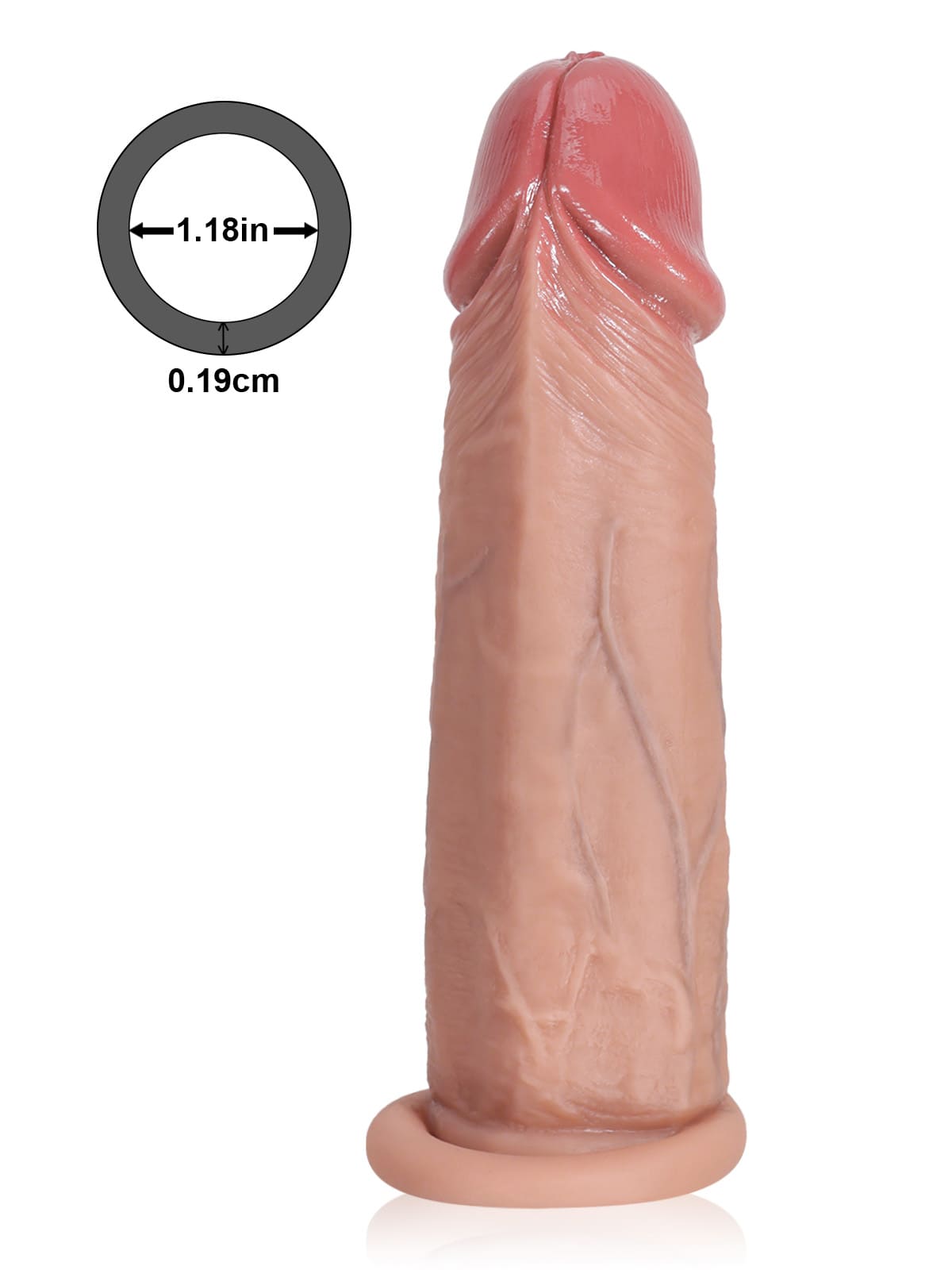 PCS28 – 6"x 1.5" Brown Open Ended Realistic Cock Sleeve with Urethra