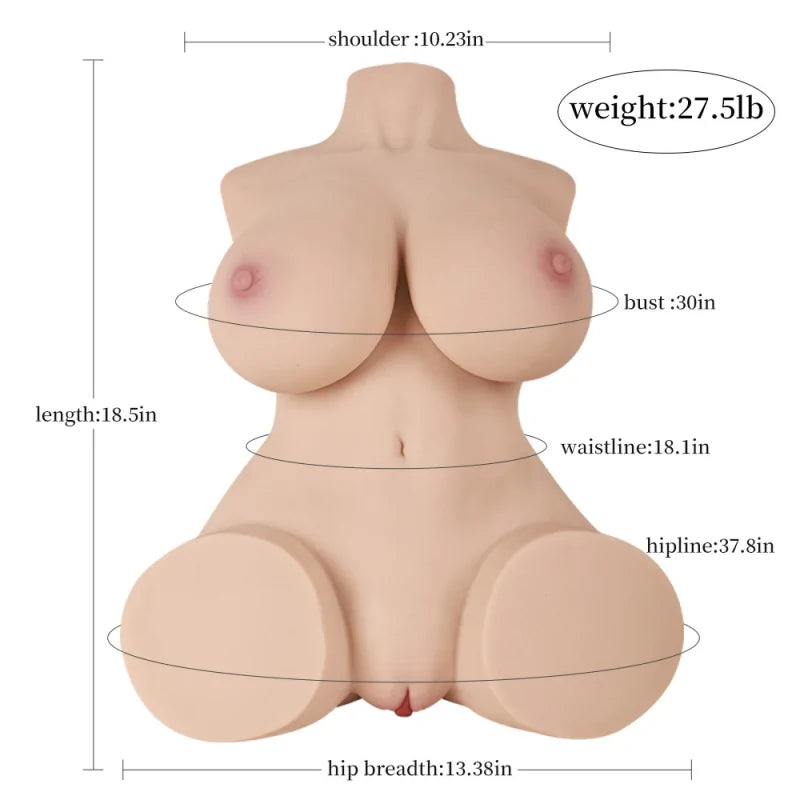 Britney - 27.5 lbs Big Breast Half Body Sex Doll Torso