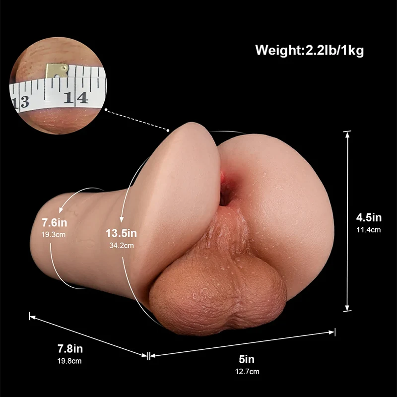 Drake – 2.2 lbs Real Feel Gay Pocket Anus Masturbator with Realistic Testicles