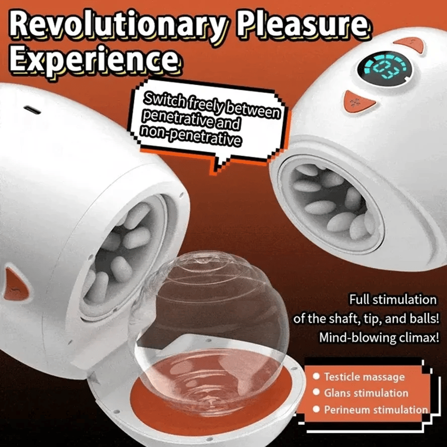 PR3 - Egg-Style Thrusting & Rotating Male Masturbator with Testicle Stimulation