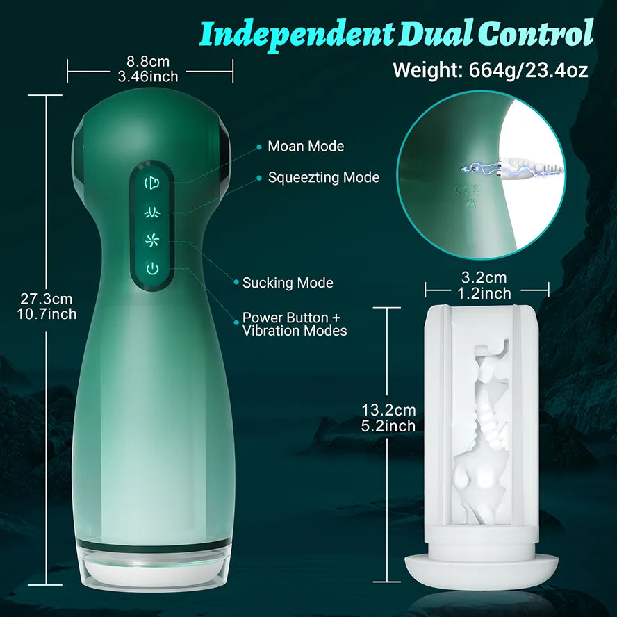 PS7 - Electric Male Masturbator with Suction, Vibration & Airbag Squeeze
