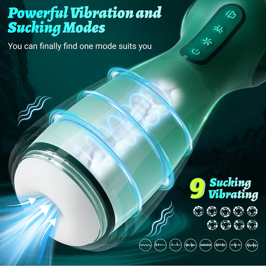 PS7 - Electric Male Masturbator with Suction, Vibration & Airbag Squeeze
