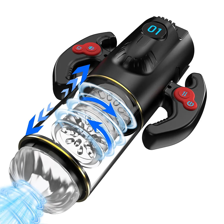 PR1 - Hands-Free Automatic Male Masturbator with 9 Modes Thrusting, Rotation & Suction