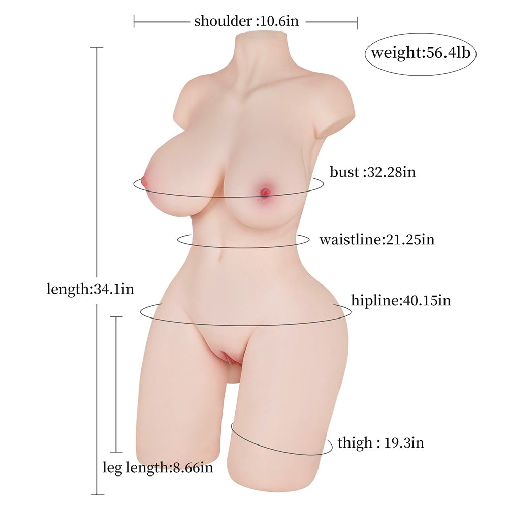 Isuld - 56.4 lbs Life-Size Real Feel Female Torso Sex Doll