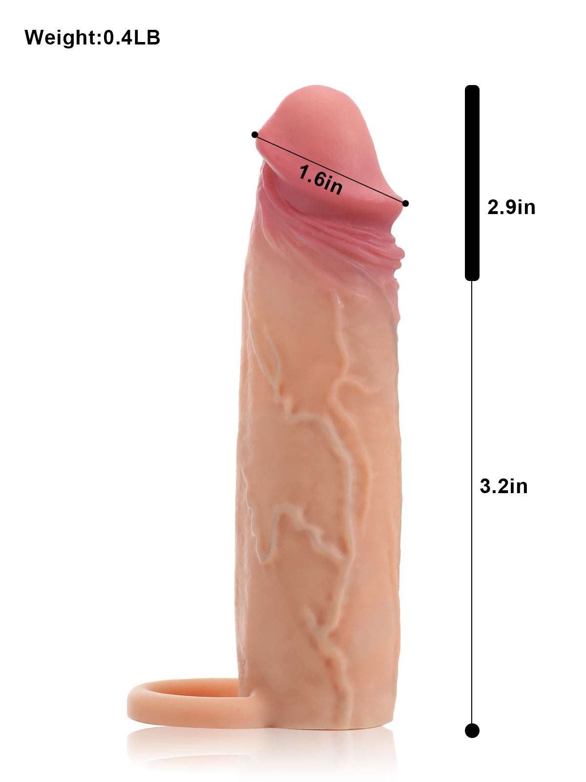 PVS24 – 6.1"x 1.6" Flesh Sliding Skin Vibrating Cock Sleeve