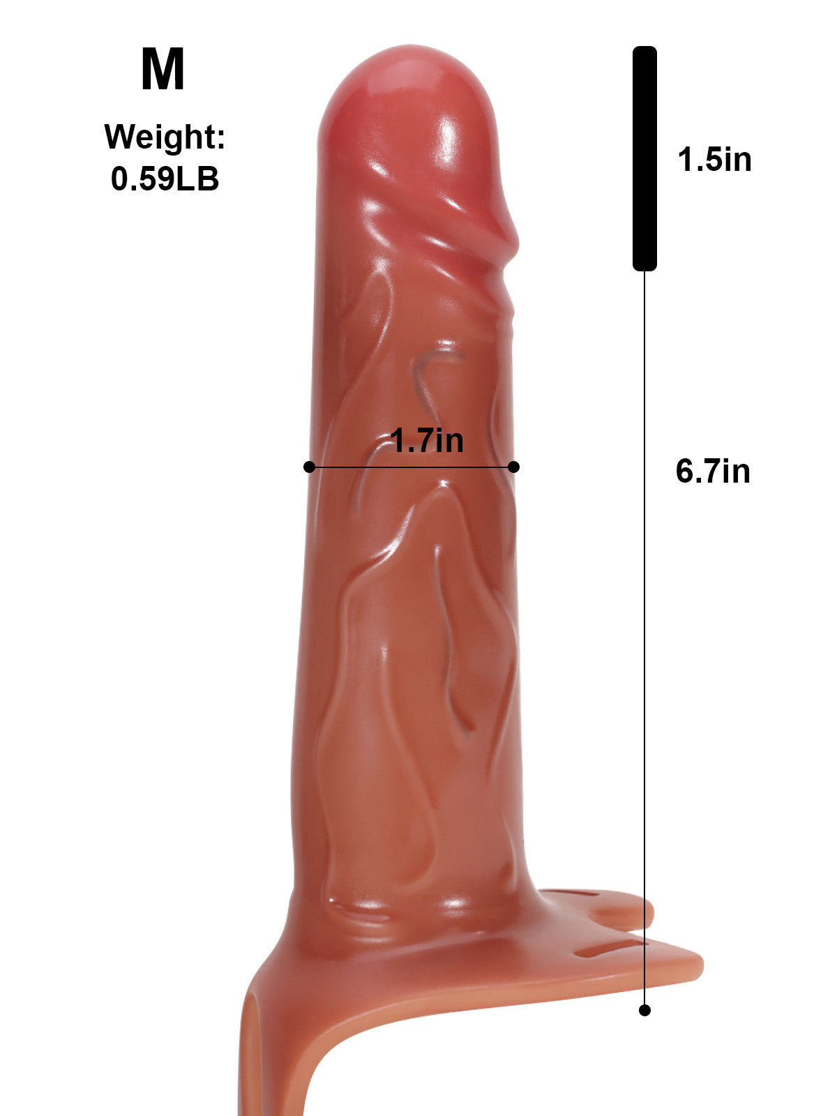 PCS29 – 7.4"x 1.7" Wearable Sliding Skin Penis Sleeve For ED Extender S/M/L Size