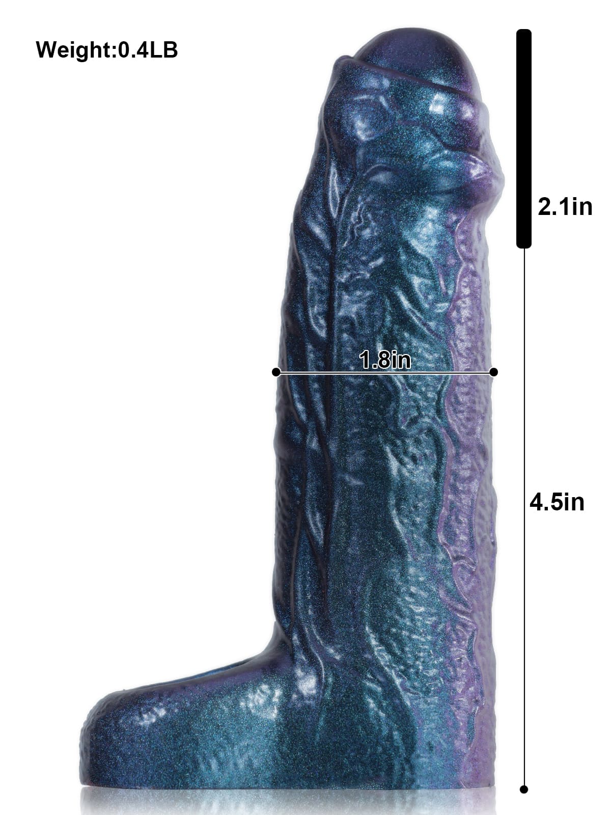 PCS38 – 6.6" x 1.8" Metallic Color Fat Platinum Silicone Penis Extender