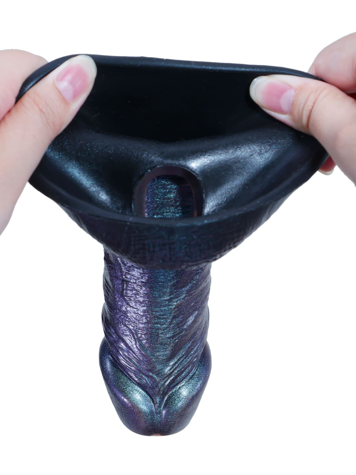 PCS38 – 6.6" x 1.8" Metallic Color Fat Platinum Silicone Penis Extender