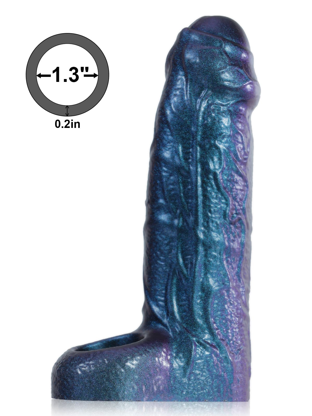 PCS38 – 6.6" x 1.8" Metallic Color Fat Platinum Silicone Penis Extender