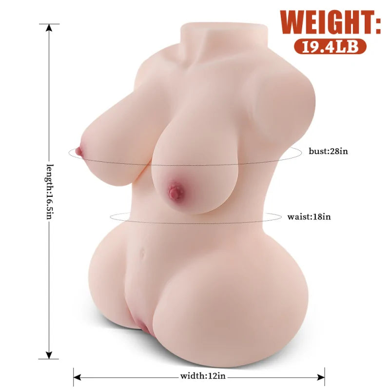 Mira - 19.4 lbs Soft Gel Breast Round Ass Half Torso Sexdoll