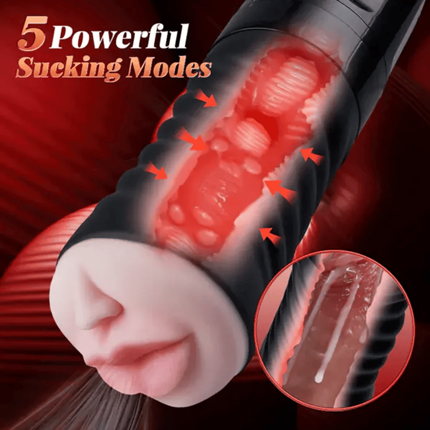 PV5 - Wireless Remote Controlled Mouth & Vaginal Pocket Masturbator with 5 Suction & Vibration Modes