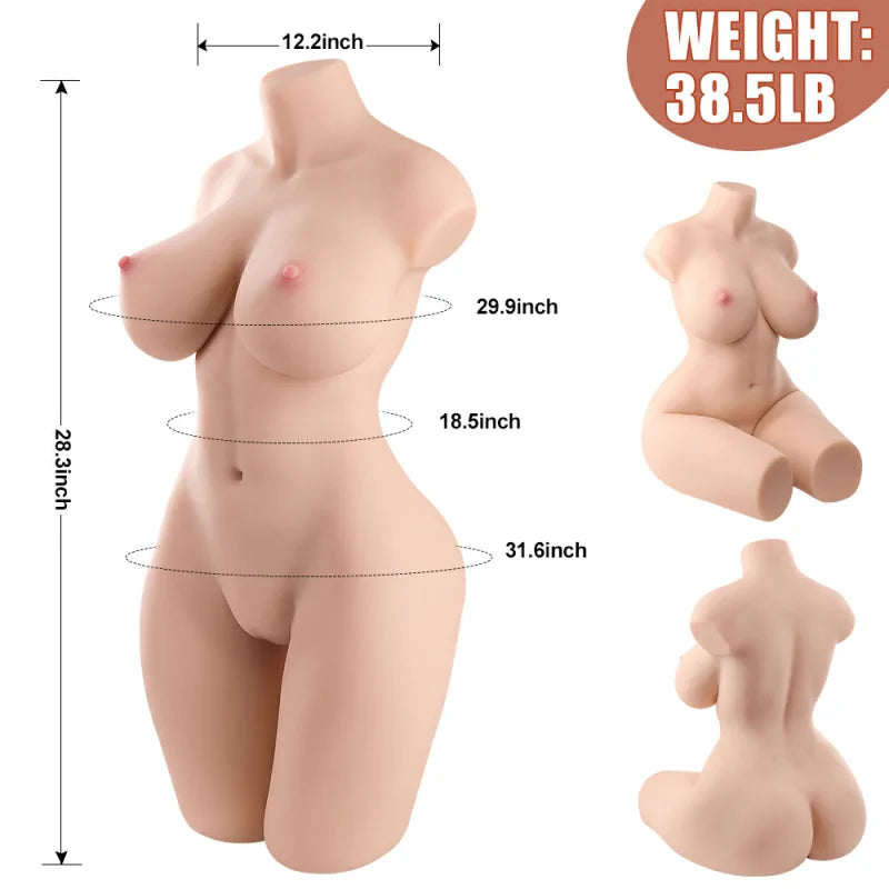 Naomi - 38.5 lbs Lifelike Female Sex Torso with Flexible Keel