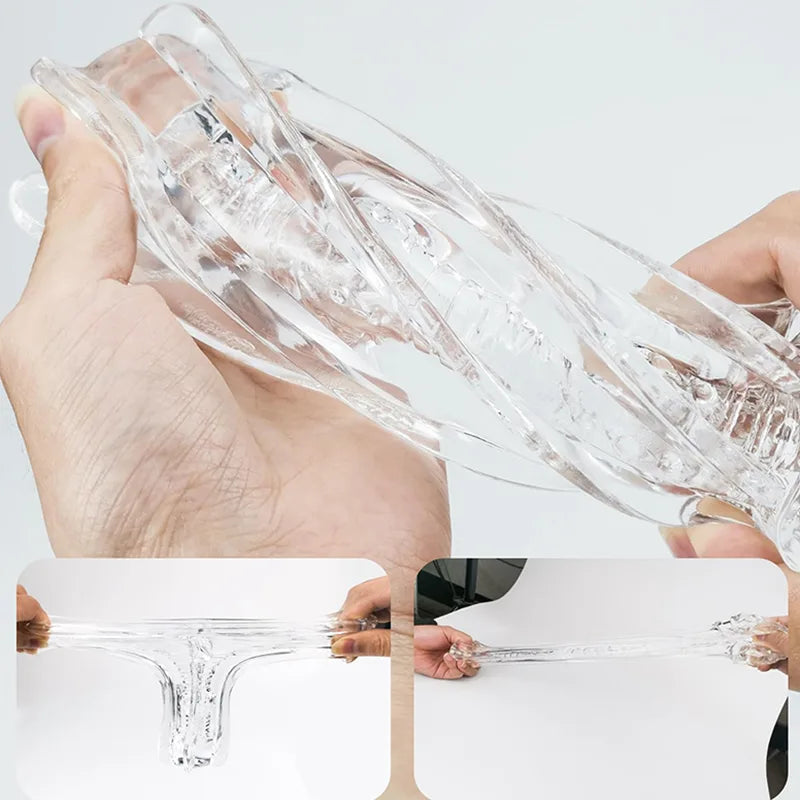 PA01 - Clear Pocket Vagina Man Masturbation Stroker