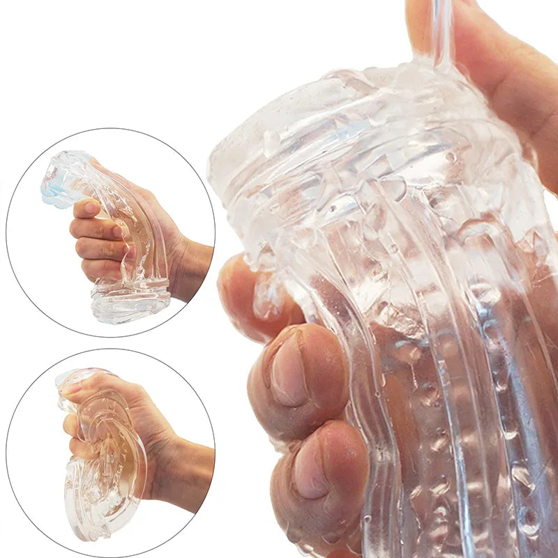 PA01 - Clear Pocket Vagina Man Masturbation Stroker