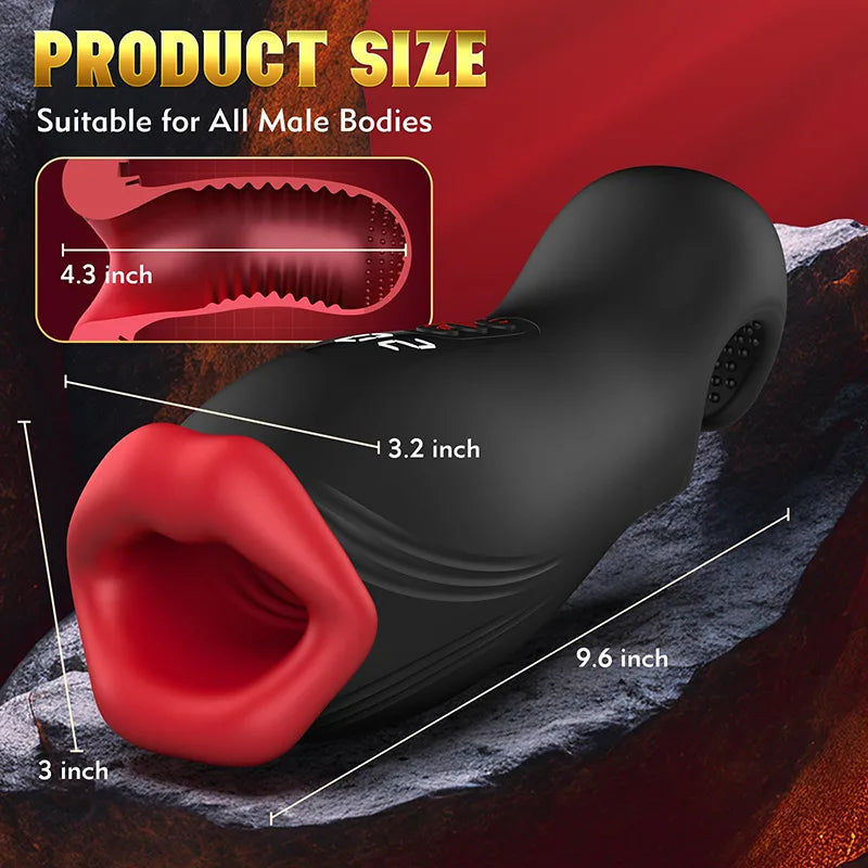 PA12 - 5 Squeezing & 9 Vibrating Oral Sex Toy with APP Control