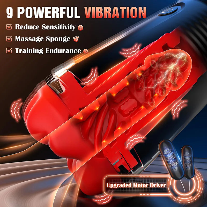 PA13 - Portable 9 Suction&Vibration Electric Blowjob Masturbator