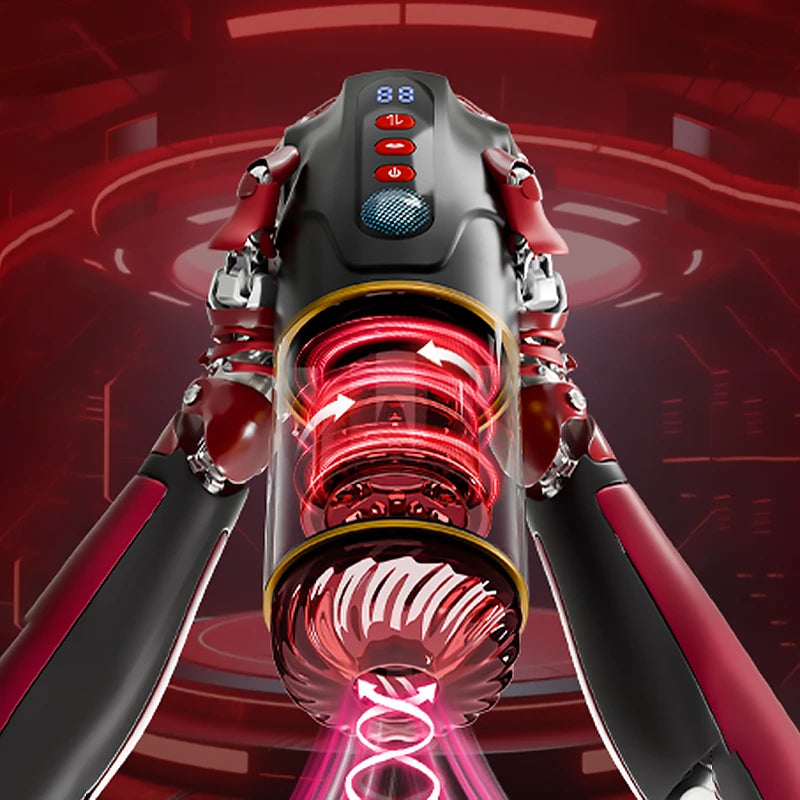 PA14 - 9 Sucking Thrusting Rotating Men Massage Stroker Cup with LCD Visual Screen