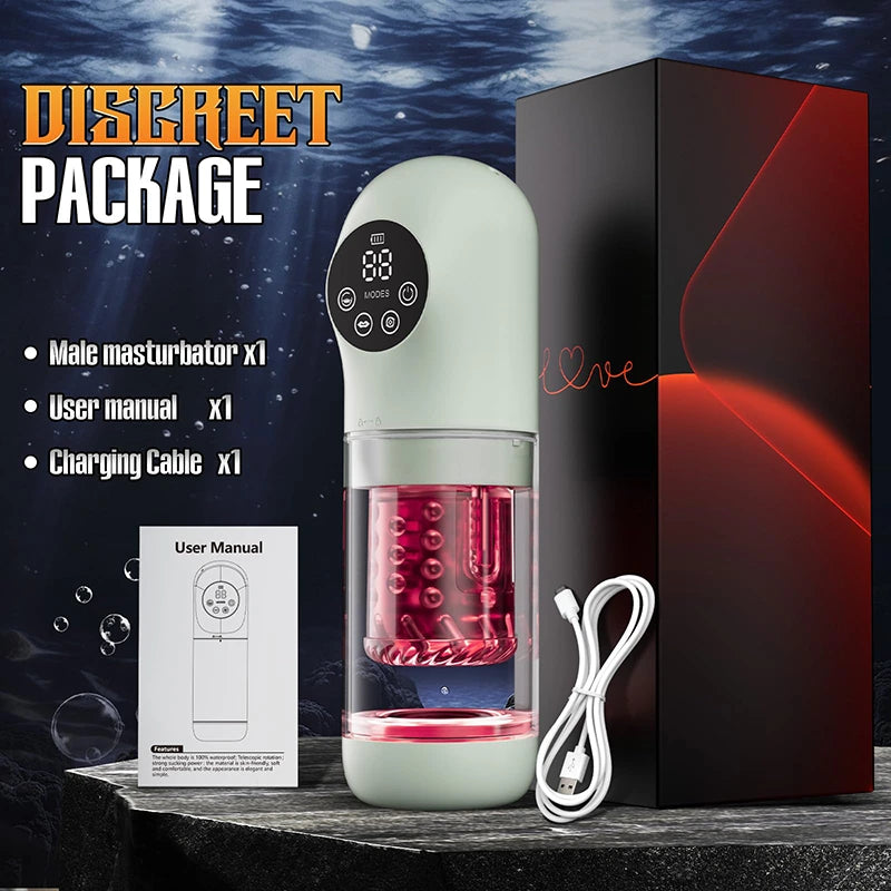 PA15 - Automatic Penis Machine Stroker with 7 Sucking & Thrusting & Rotating & Licking