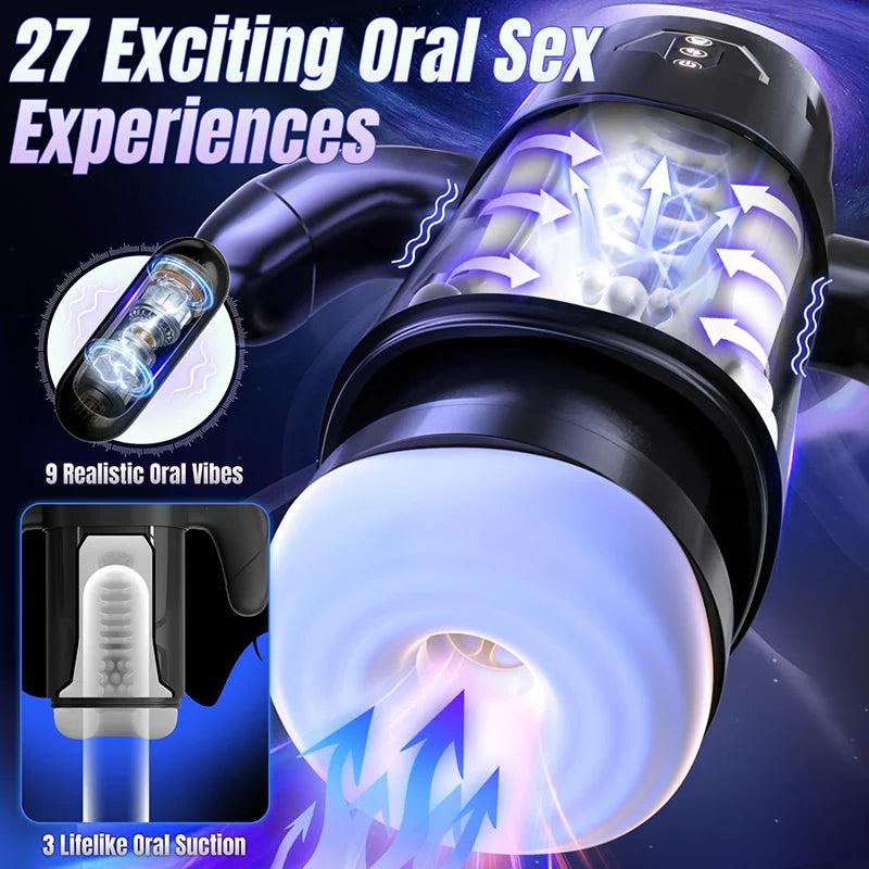PA19 - Deluxe Thrusting Sucking Blowjob Masturbators with Strong Suction Cup
