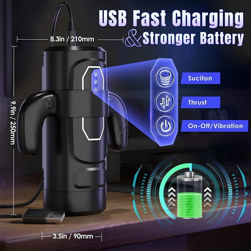 PA19 - Deluxe Thrusting Sucking Blowjob Masturbators with Strong Suction Cup