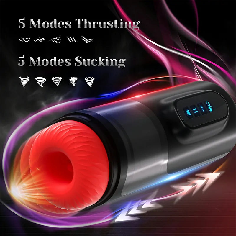 PB6 - Ultra Quiet 6 In 1 Automatic Male Stimulator with Wall-Mounted Suction Base