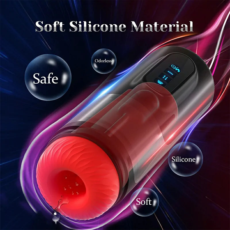 PB6 - Ultra Quiet 6 In 1 Automatic Male Stimulator with Wall-Mounted Suction Base