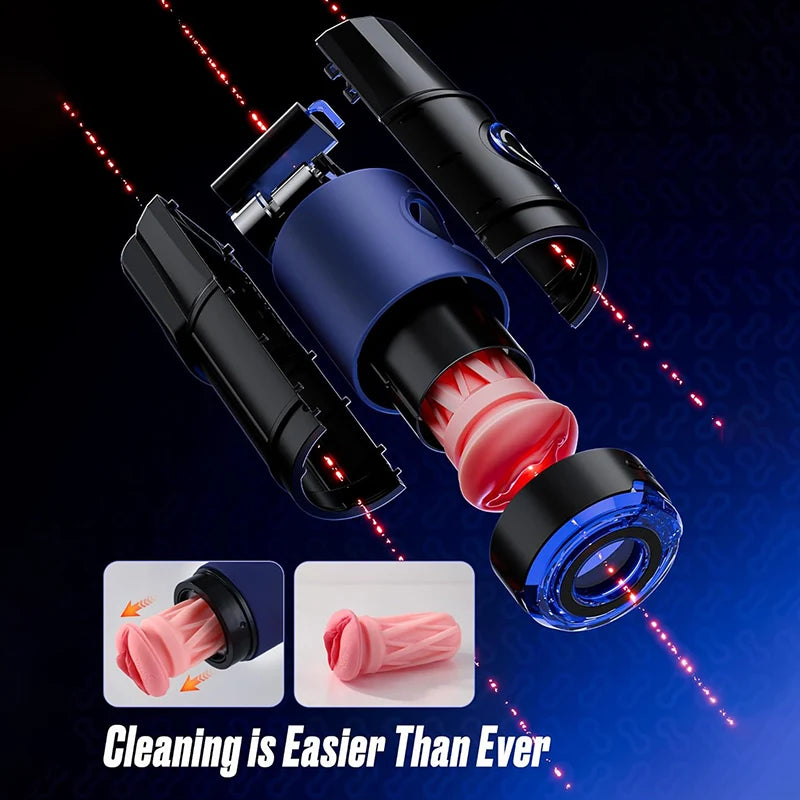 PB8 - APP 360° Real Warm Heating Male Stroker Toy with Blowjob & Vagina & Anus Sleeves