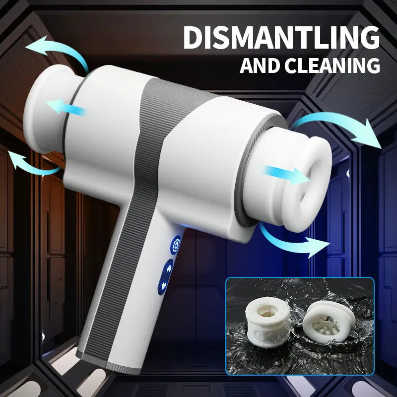 PR17 - Handheld Male Masturbator with 5 Telescopic Rotation 7 Vibrating