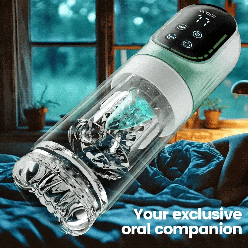 PR4 - Best Transparent Sleeve Waterproof Oral Sex Cup with 7 Thrusting Rotating