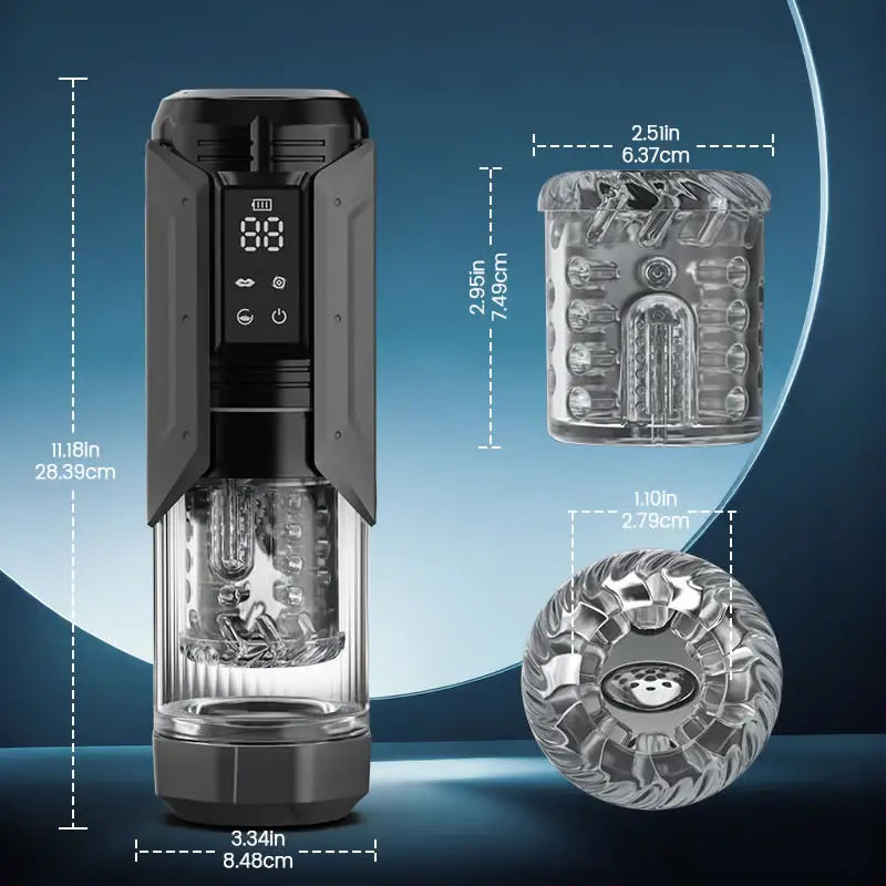 PT20 - Waterproof Men Masterbator with 7 Modes Sucking, Vibrating, Thrusting & Rotating Pleasure