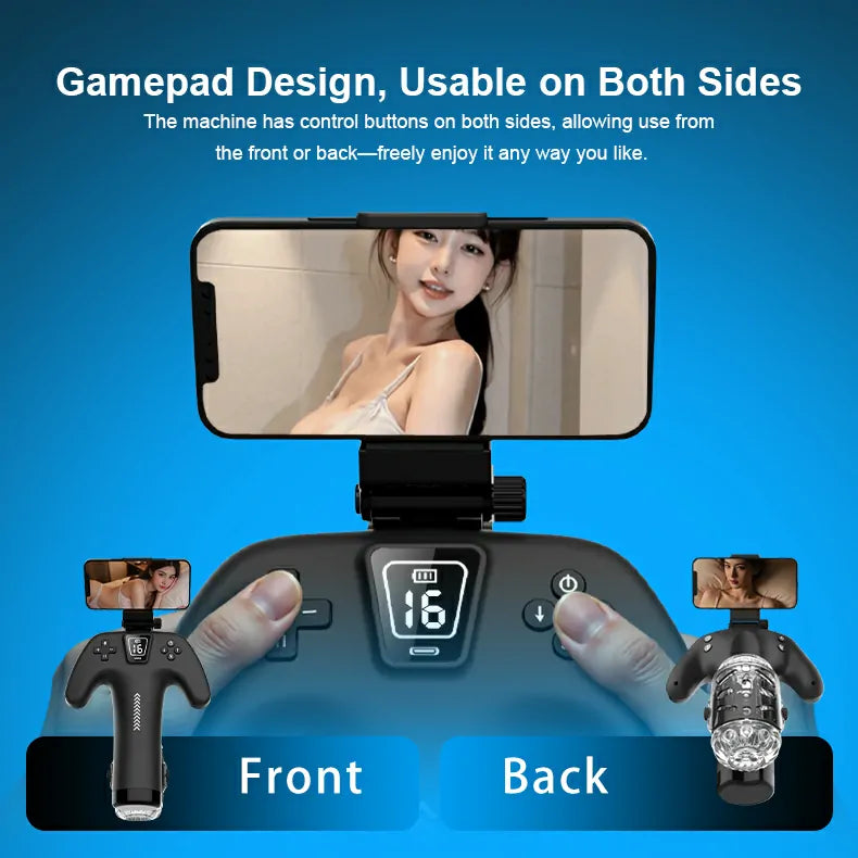 PT23 - Hands-Free Thrusting Male Masturbator with Phone Mount