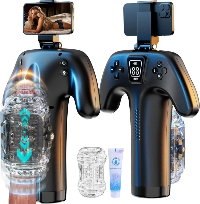 PT23 - Hands-Free Thrusting Male Masturbator with Phone Mount