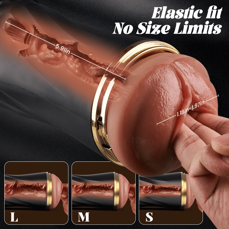 PV9 - 360° Textured Massage Vagina Male Masturbator with 10 Vibration