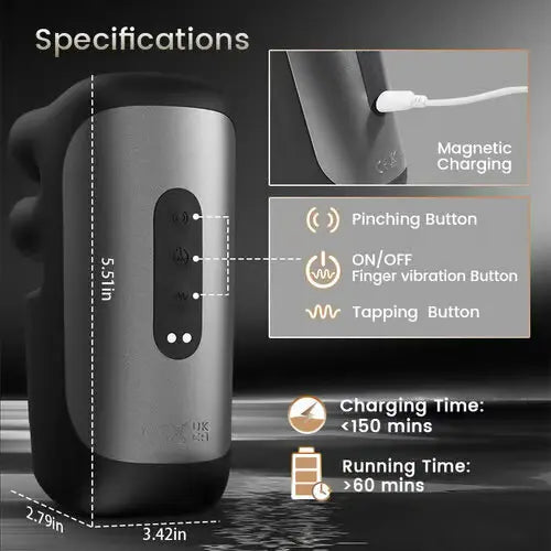 PG21 – Pulsating Finger Massage Glans Trainer with 10 Vibration Modes