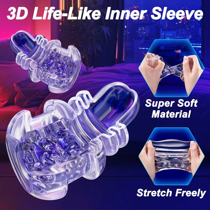 PG18 Plus – 10 Adjustable Thrusting Modes Glans Trainer Masturbator with Licking Motion