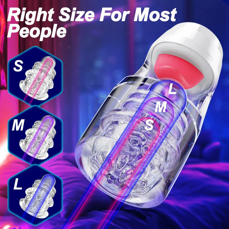 PG18 Plus – 10 Adjustable Thrusting Modes Glans Trainer Masturbator with Licking Motion