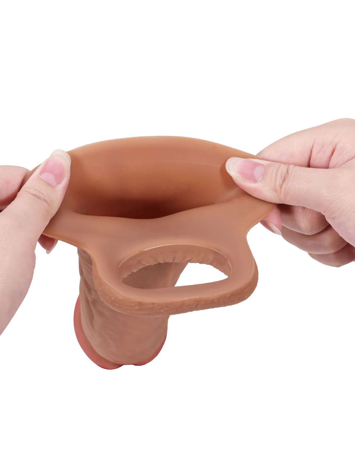 PCS10 – 8"x 2" Brown Realistic Open Ended Penis Sleeves